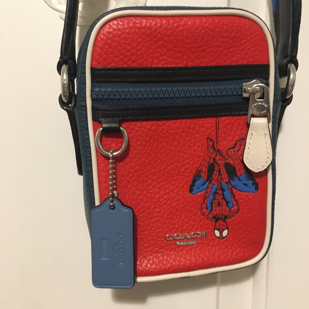 Coach Marvel 2431 Spider-man Terrain Red Leather Crossbody Bag